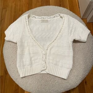 Urban Outfitters *flaw* White Knit Button Up Cardigan - Includes Lost Button